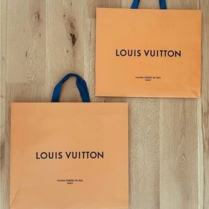 Louis Vuitton orange and blue shopping bags (pair)